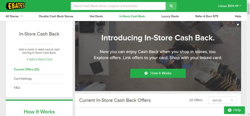 Use Ebates in-store and get cash back