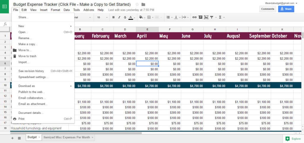 lifehacker budget spreadsheet pdf