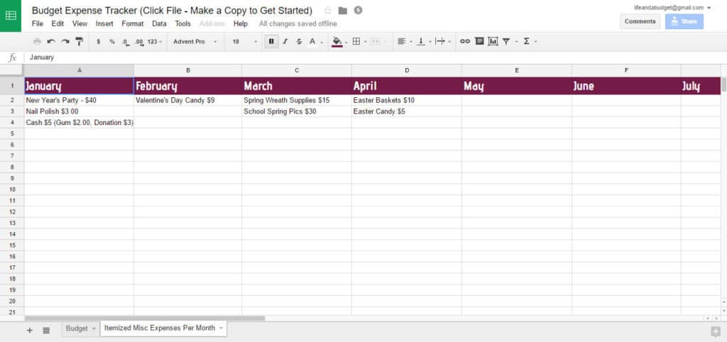 Home Budget Spreadsheet Template Free from lifeandabudget.com