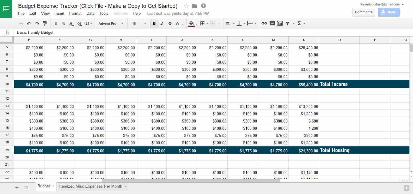 monthly expenses spreadsheet for small business