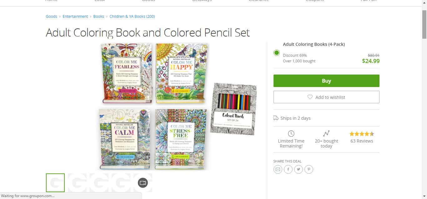 adult coloring book set