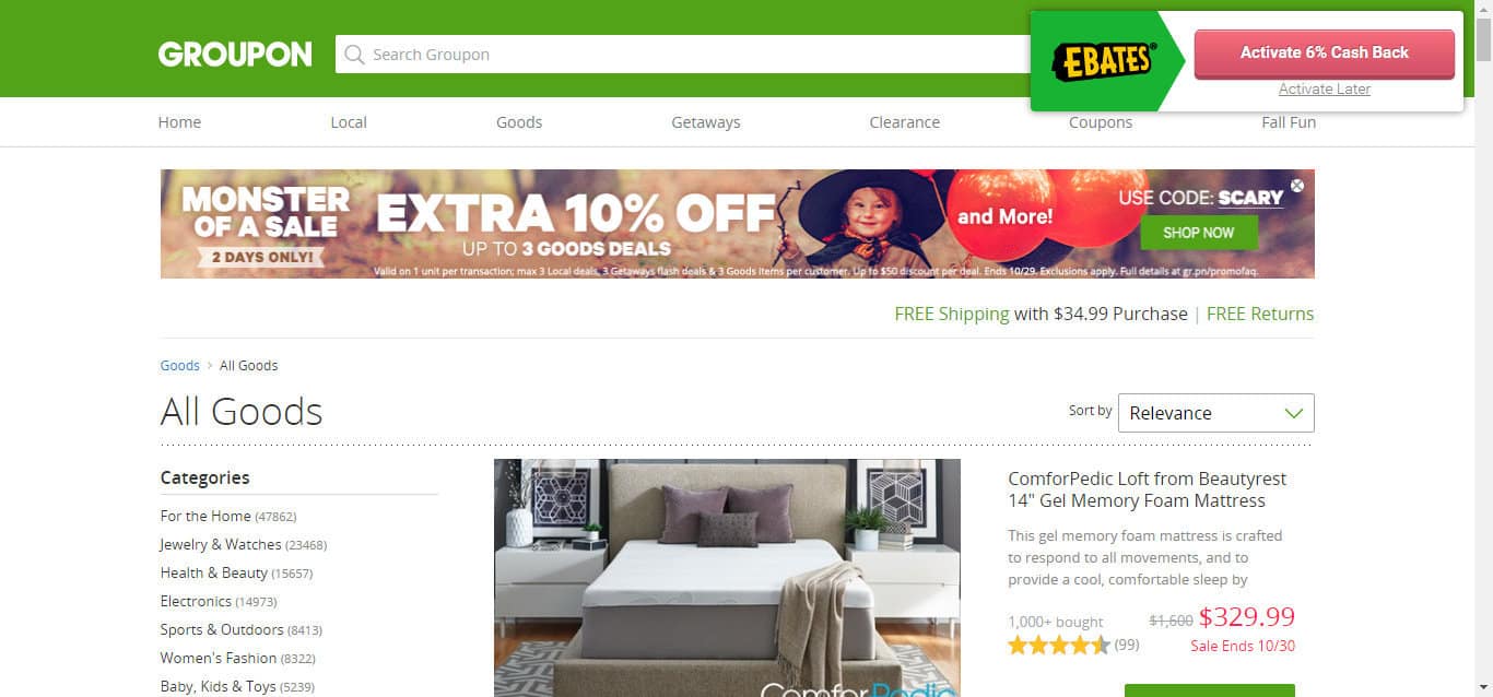 groupon goods home page