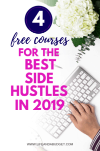 Looking for ways to make more money in 2019 with side hustles? Here are some free courses that will give you an idea of some of the side hustle ideas to make extra money in your free time using some of the best side hustles in 2019! Click through to learn how! #sidehustles #sidehustle #makemoney #makemoneyonline #makemoneyathome #sidehustleideas #personalfinance #freecourses