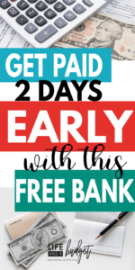 Get paid via direct deposit 2 days early by using this fee-free bank. Plus, you can earn an average of $400 cash-back in savings bonuses. #savemoremoney #freebanking #earn more #chimebank #money 