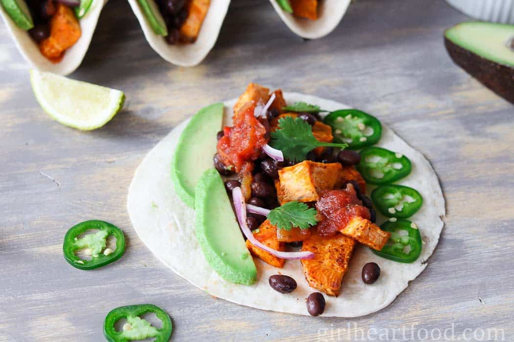 Black Bean and Sweet Potato Tacos Meatless meals on a budget