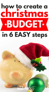 If you want to have a debt-free holiday, here are 6 easy steps that I always use to create a Christmas Budget! They help me save so much money! #christmas #budget #holidays #christmasbudget #christmassavings #savemoney