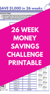 Do you need a way to save $5,000? Or save $1,000? With this 26 week savings plan challenge, you can choose one of these 3 FREE printables that will help you reach your savings goals, along with tips to help you earn more and save more money. 