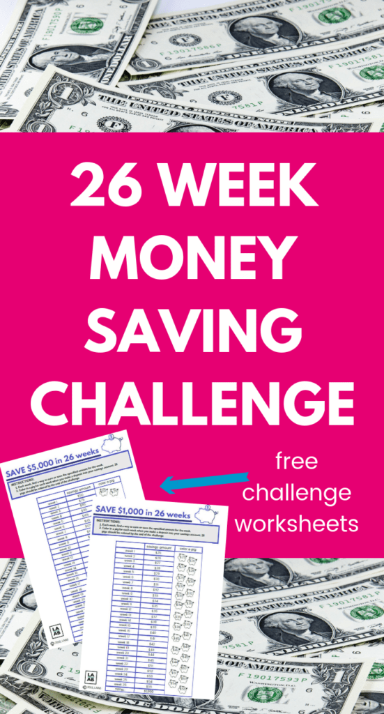 26 Week Money Challenge Printable Save 5000 or 1000! Life and a