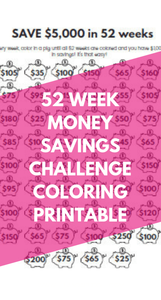 52 Week Money Challenge Template – A Coloring Printable - Life and a Budget