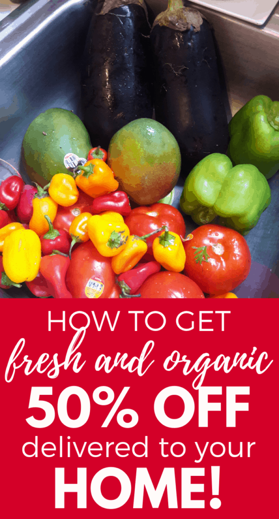 Here’s how I can afford to eat organic foods, vegetables, and fruits, on a small budget with these practical tips and ideas. This is the #1 way to get cheap organic vegetables and fruit without spending a lot of money. In fact, I only paid $28 for a box full of produce! #frugalliving #organic #budget #healthy