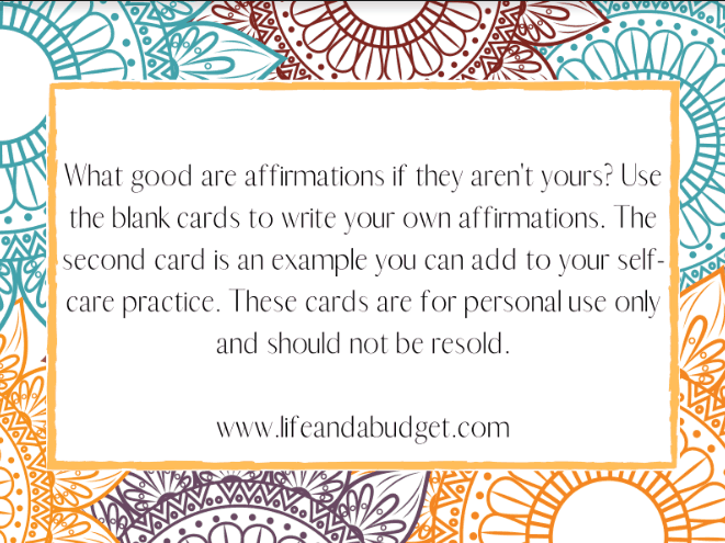 self care cards printable example