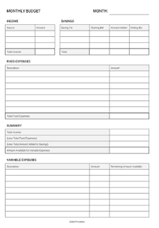 printable monthly budget sheet by bobbi printables
