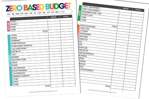 printable monthly budget templates by moritz fine designs