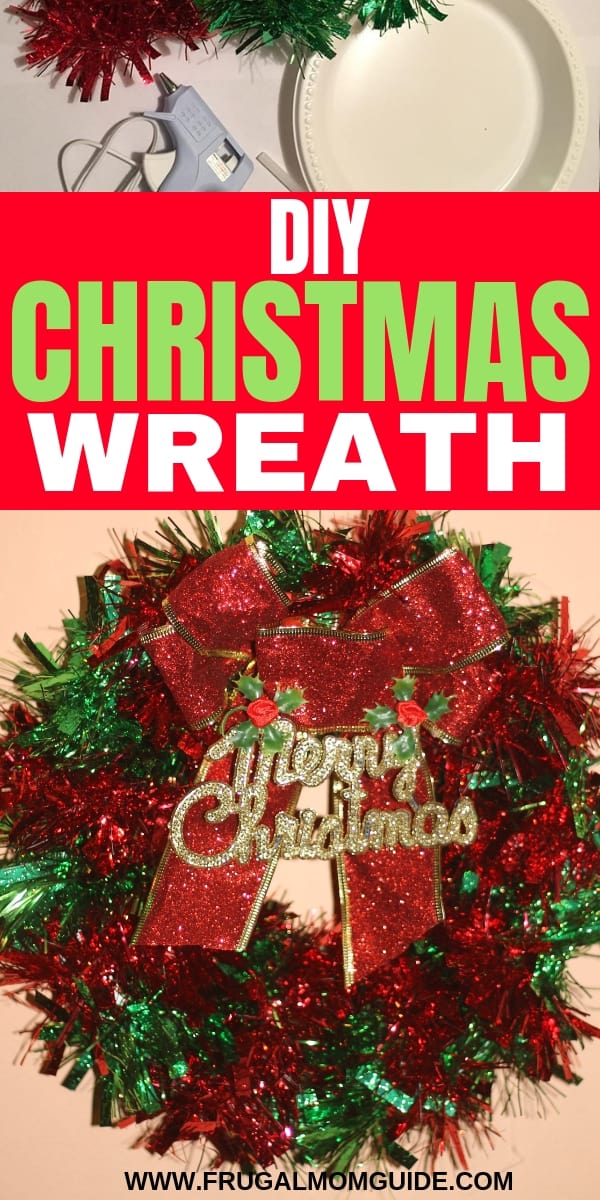 DIY Christmas wreath with ribbon