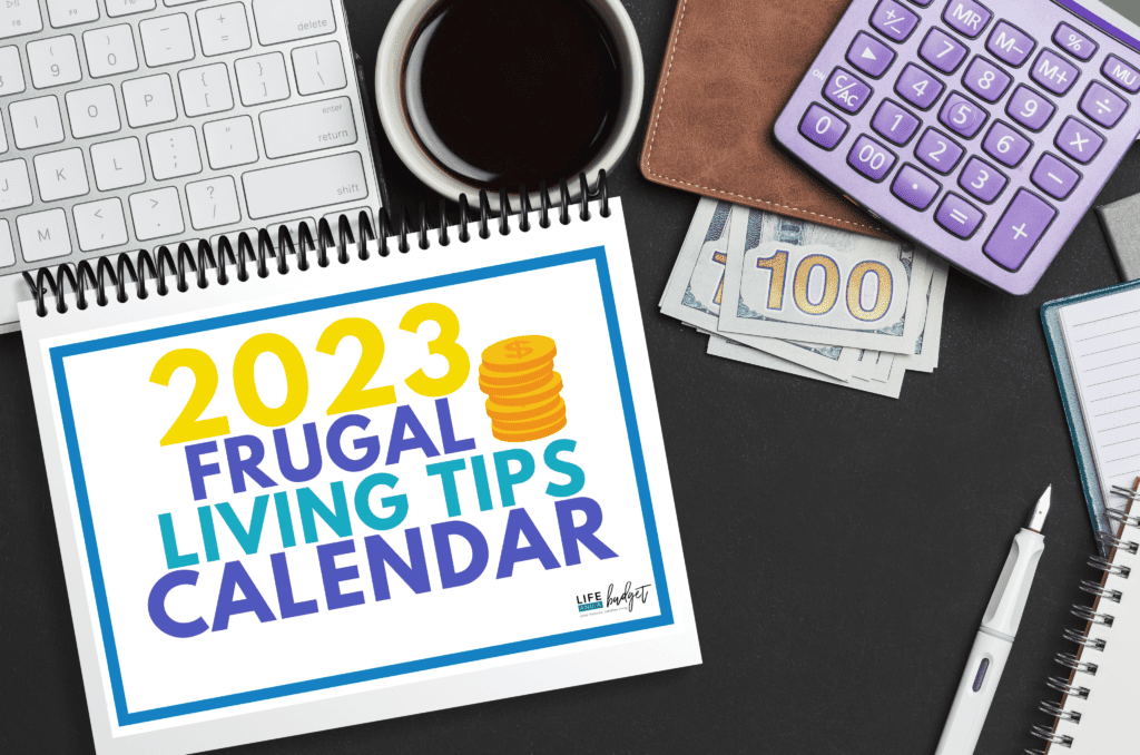 2023 frugal living tips calendar
