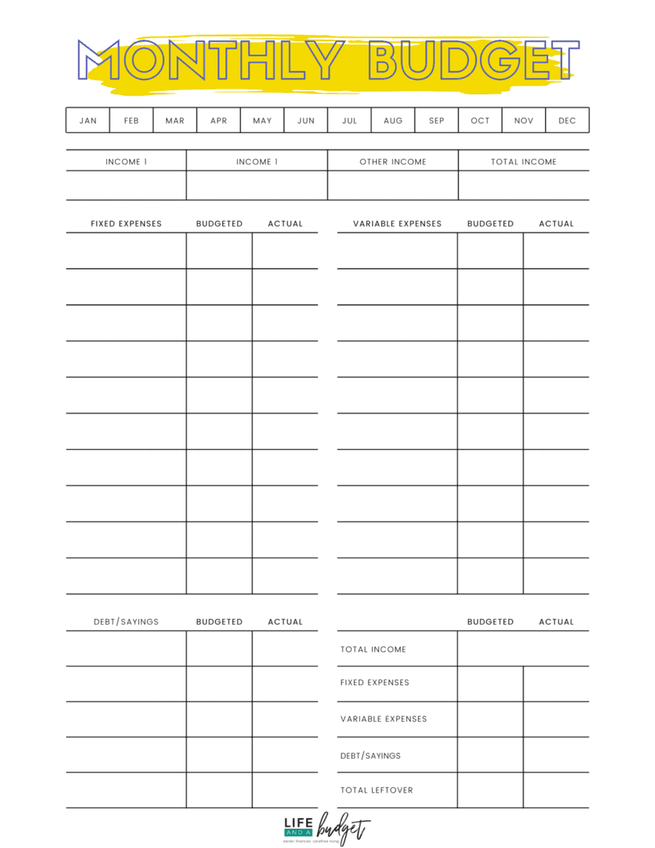 Monthly Budget Worksheet 2024 - Olia Maighdiln